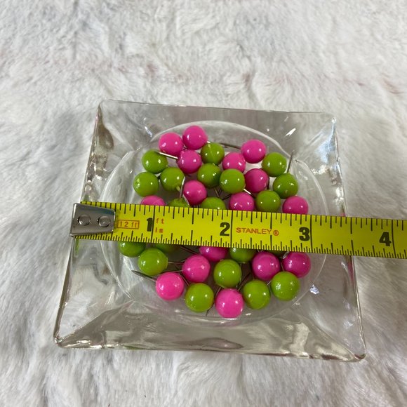 Vintage Clear Flat Glass Ashtray, Square, Mint Small Deco - Picture 5 of 5